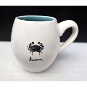 Magenta Rae Dunn Discover Crab Coffee Barrel Mug Artisan Collection Beach Ocean